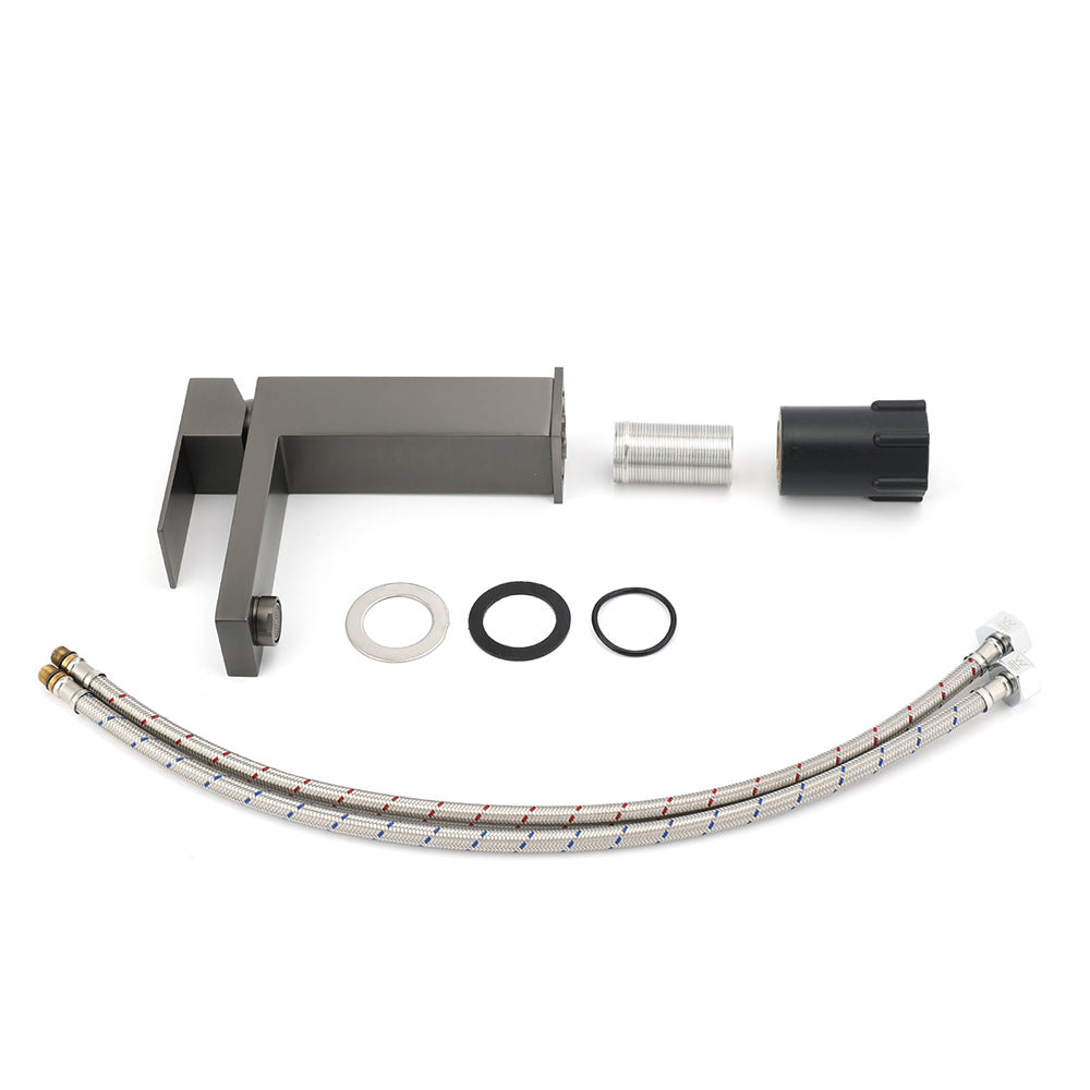 Square Basin Mixer Tap, Gun Metal