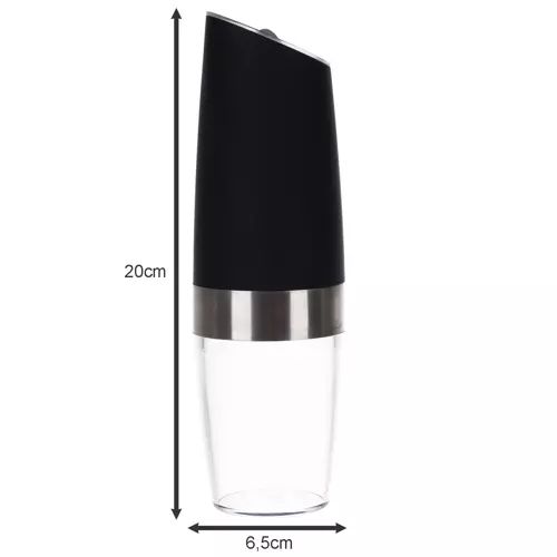 Cefalu Salt and Pepper Grinder Set, Electric, Ceramic Core, Black, 50ml, 2pcs