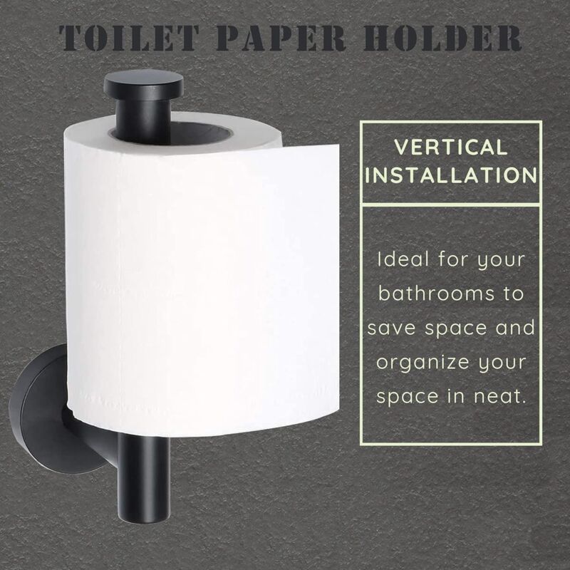 Dimension view of the matte black toilet paper holder measuring 162 by 82 by 50 mm