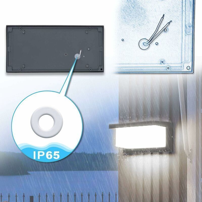 Anthracite LED outdoor wall light with cool white glow