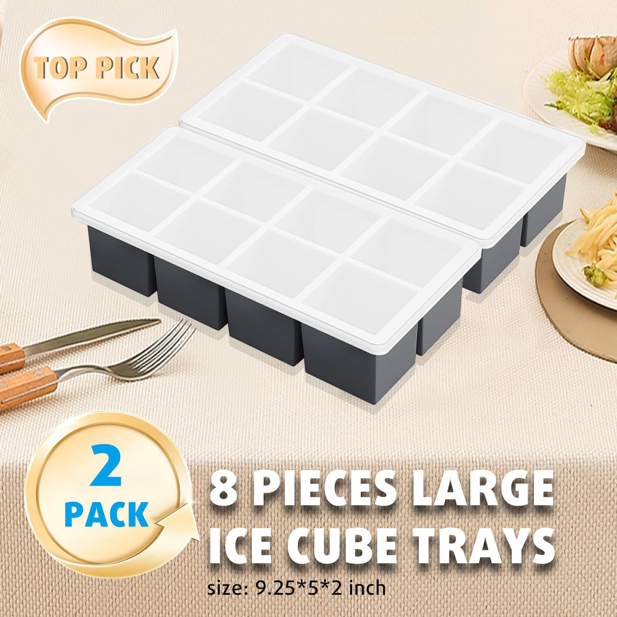 Vezelay Large Silicone Ice Cube Tray Set with Lids