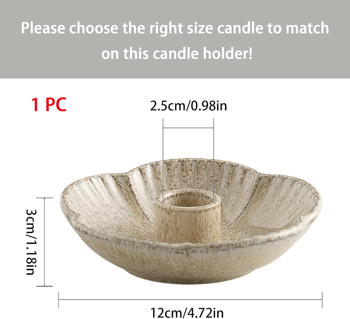 Camel glazed ceramic taper candle holder