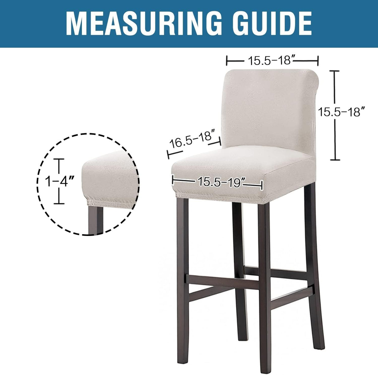 Gunnamatta ivory waterproof bar stool cover in a modern Australian kitchen view 2