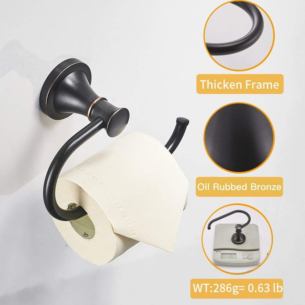 Side profile of the wall mounted bronze toilet paper holder