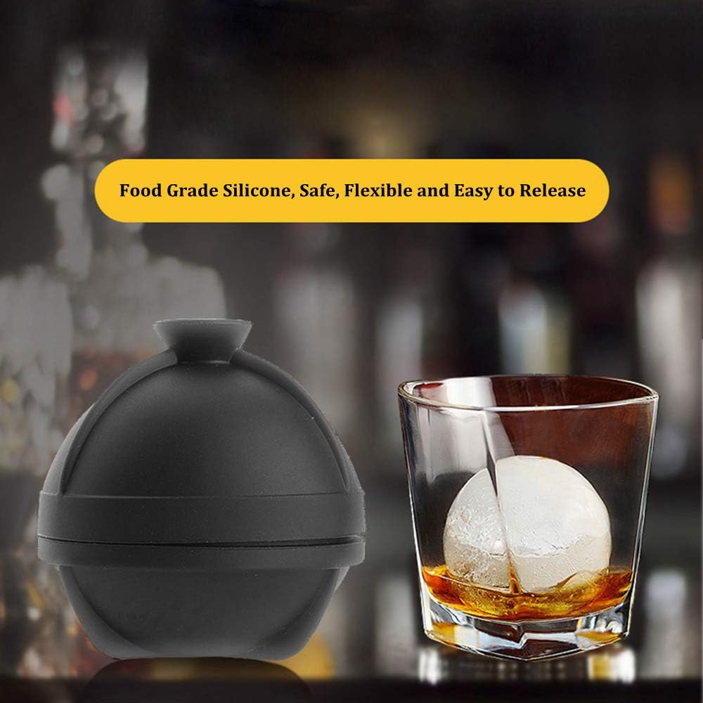 Corbara Ice Ball Mould, Sphere, 2.5 Inch, with Funnel, 4pcs