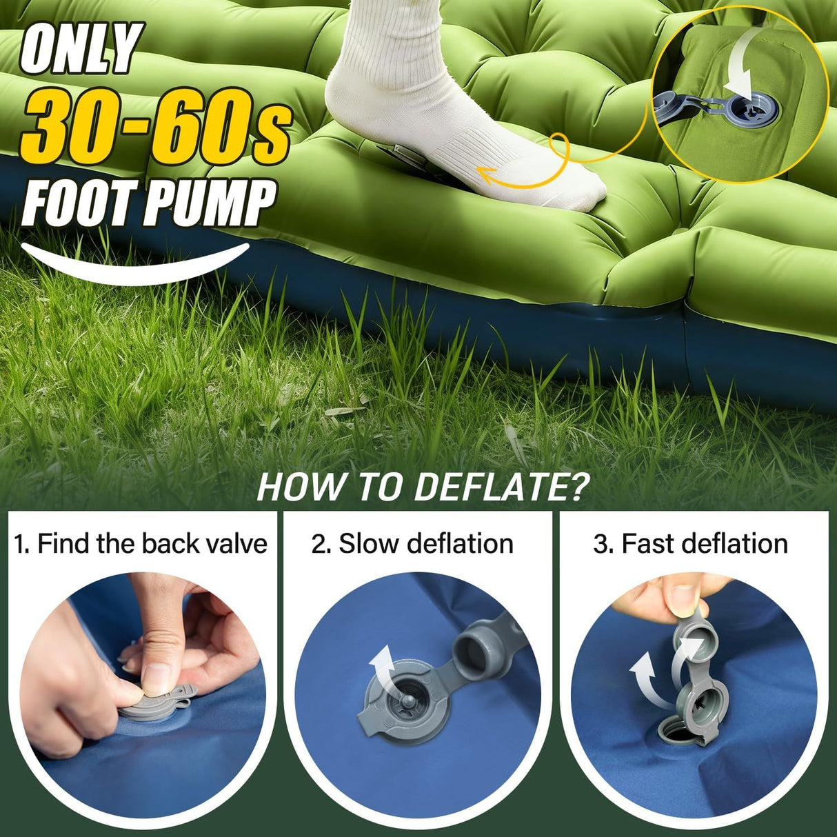Kootenay Self Inflating Camping Mattress, Double 10cm
