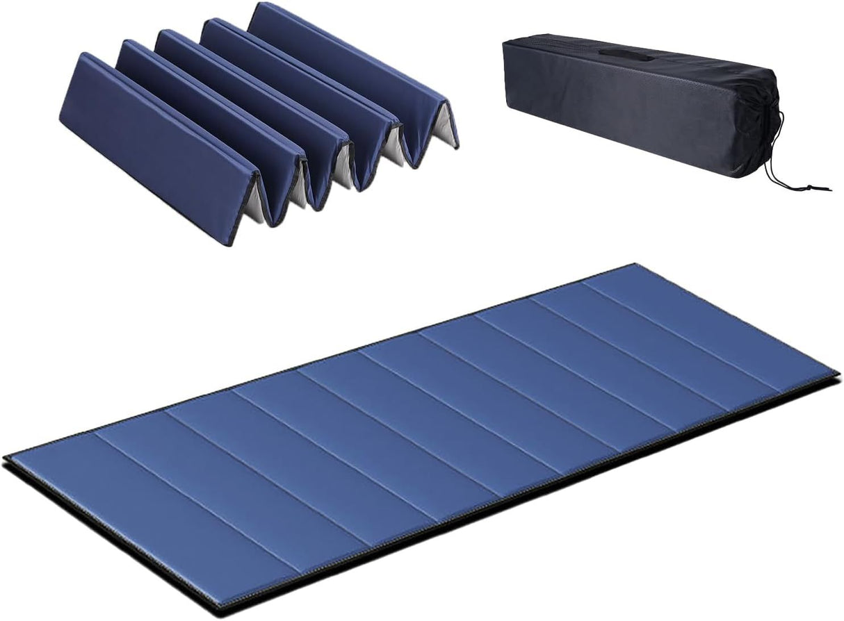 Rolled up ultralight folding foam sleeping pad for camping and hiking