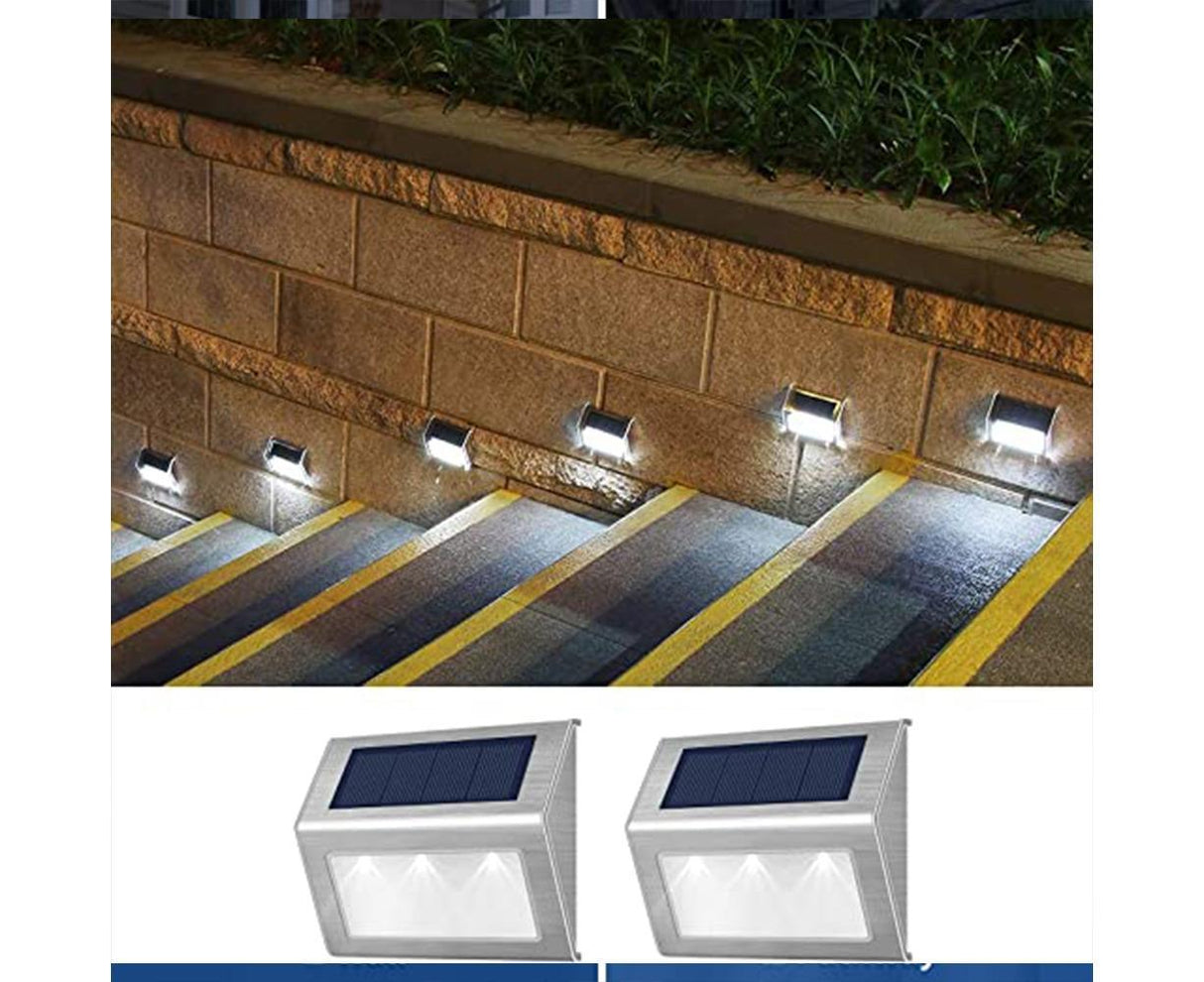 Solar Step Lights, Warm White 2 Pack