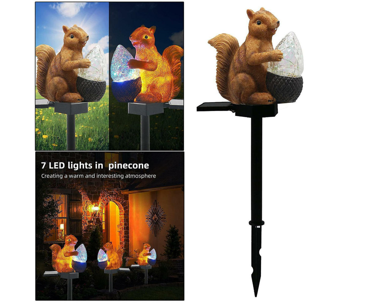 Solar Squirrel Garden Light, Colour Changing