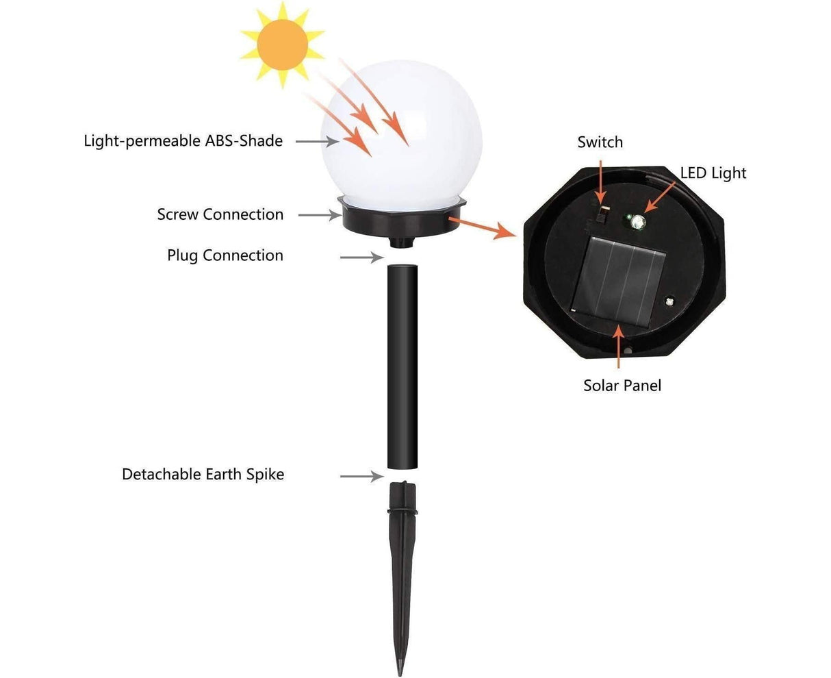 Bitonto Solar Globe Garden Lights, Cool White, 6 Pack