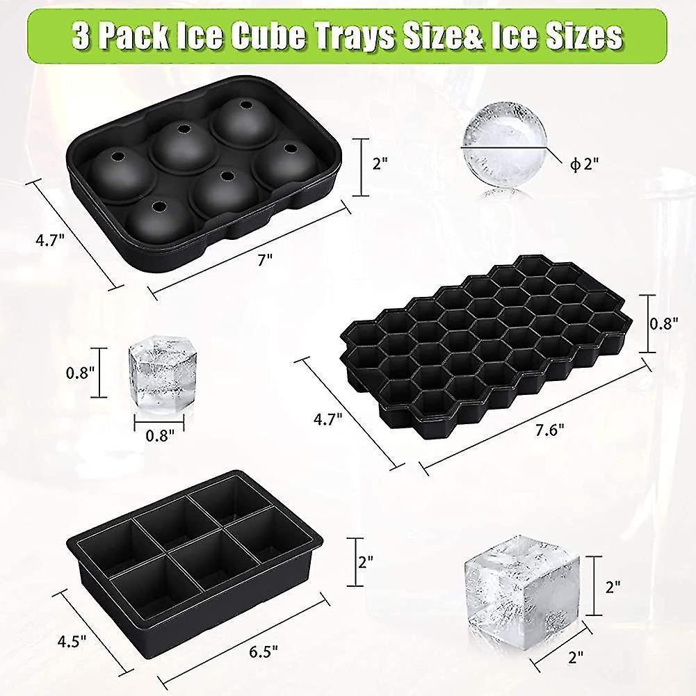 Silicone ice cube mould with removable lid making round and square cubes