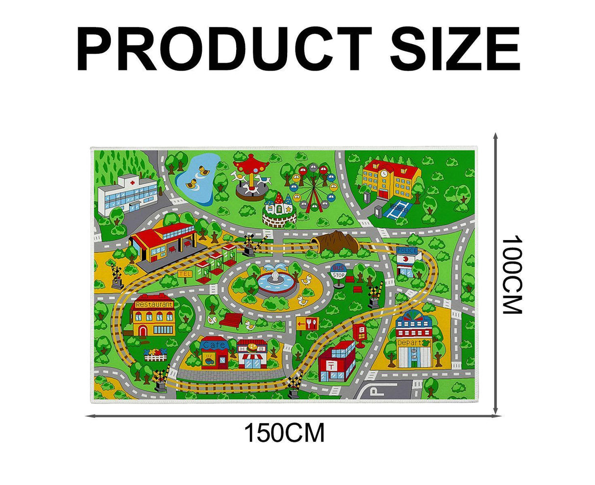Baby play mat with city road print