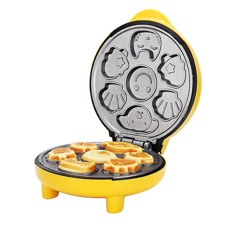 Compact 1000 W automatic waffle maker with nonstick double sided plates