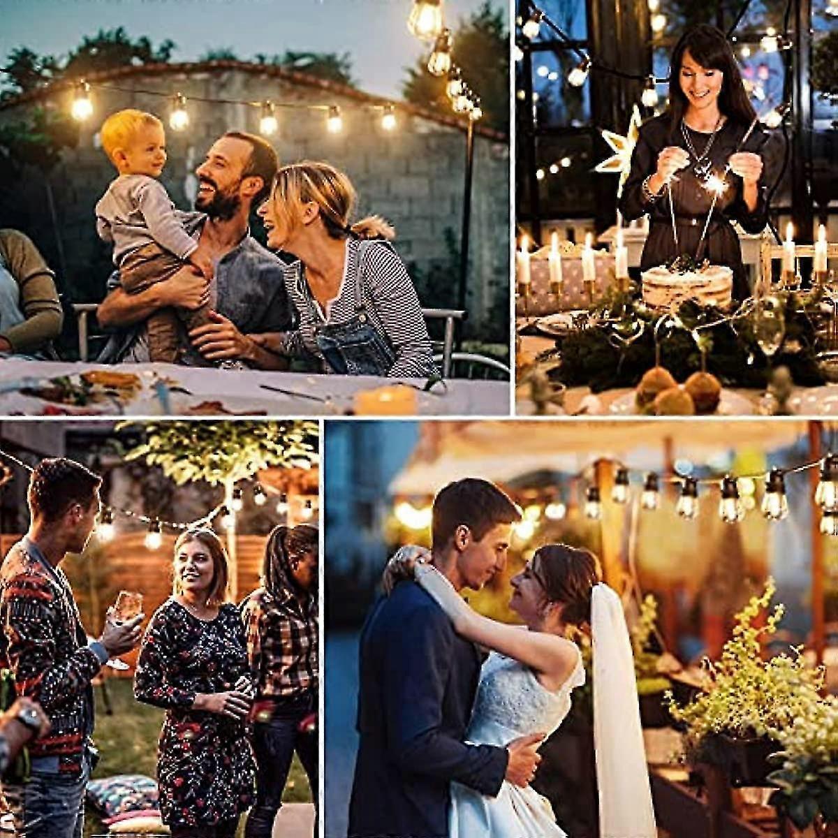 Monopoli Outdoor String Lights, S14 Bulbs, 15m, IP65