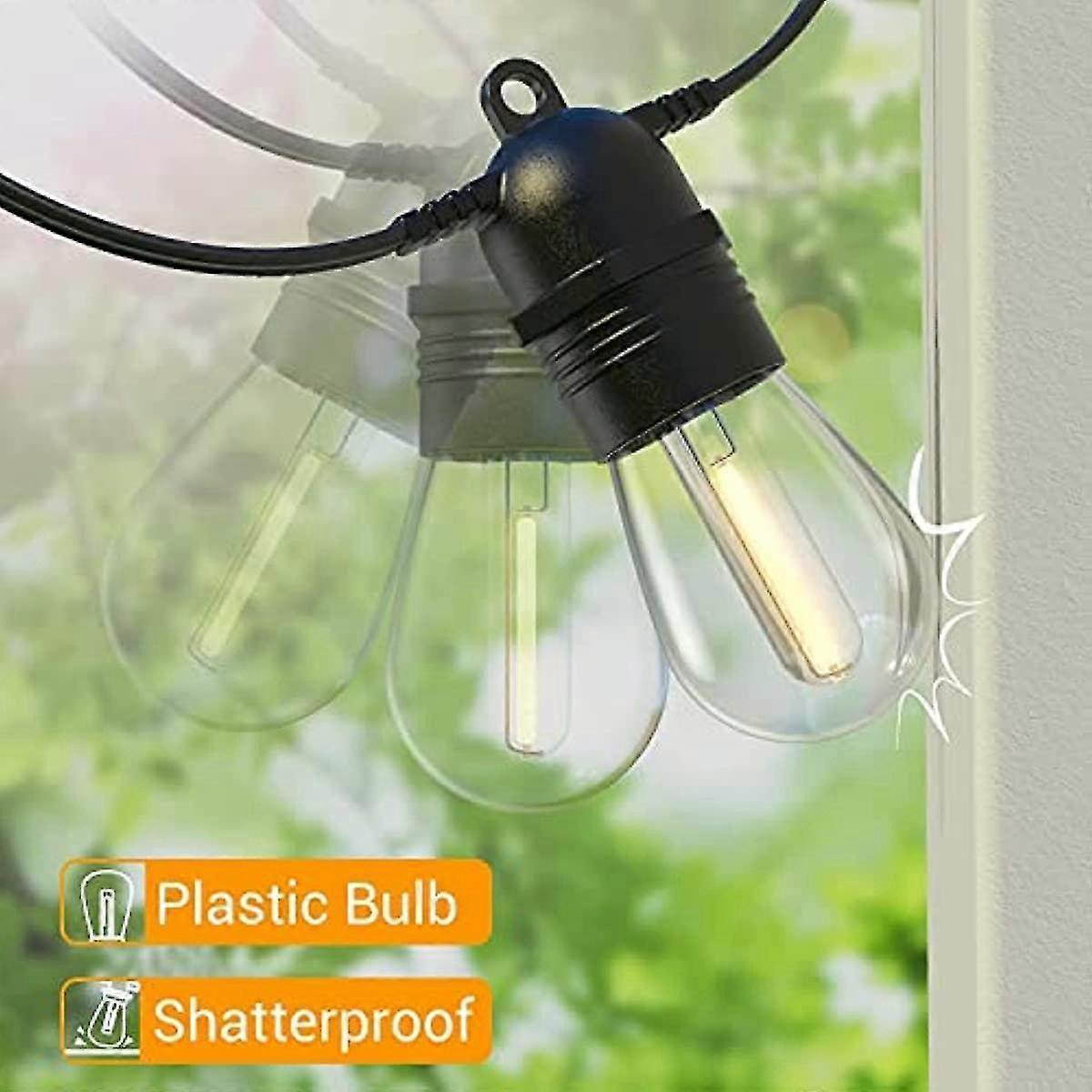 Monopoli Outdoor String Lights, S14 Bulbs, 15m, IP65
