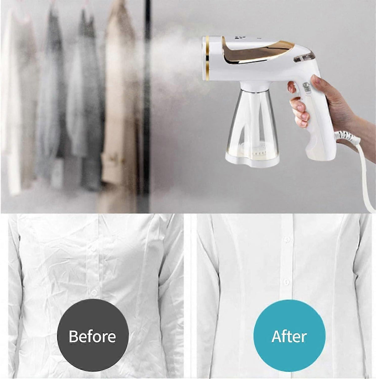 Setenil Foldable Garment Steamer, 250ml, 1600W