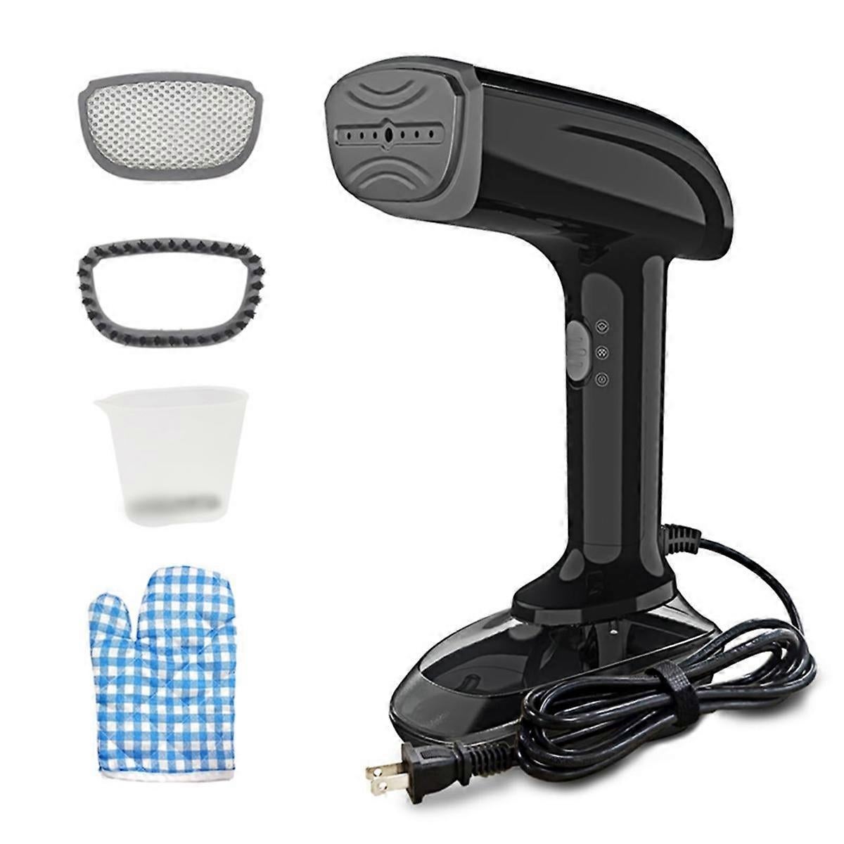 Arcos black handheld garment steamer with accessories