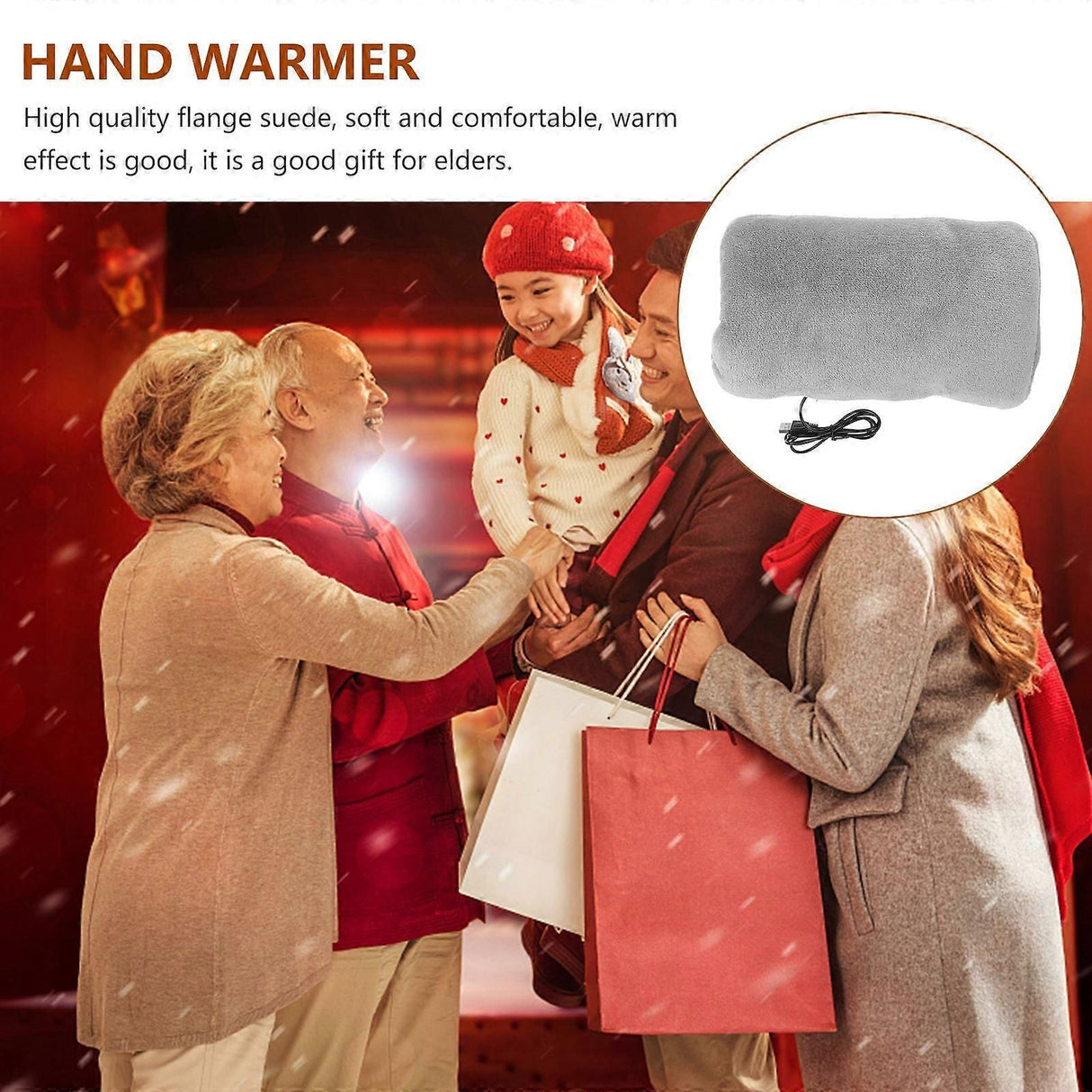 Bourgeau USB Rechargeable Hand Warmer, Grey