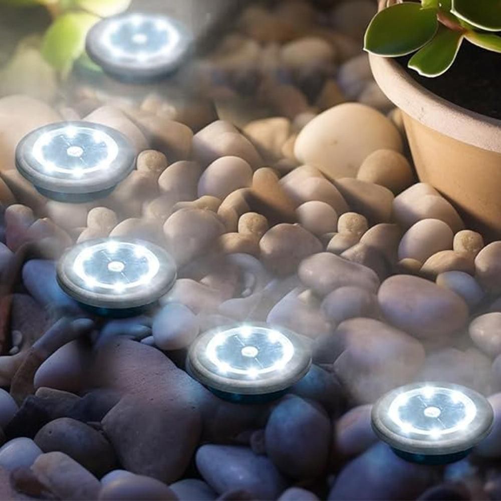 Mini Solar Ground Lights, White 10 Pack