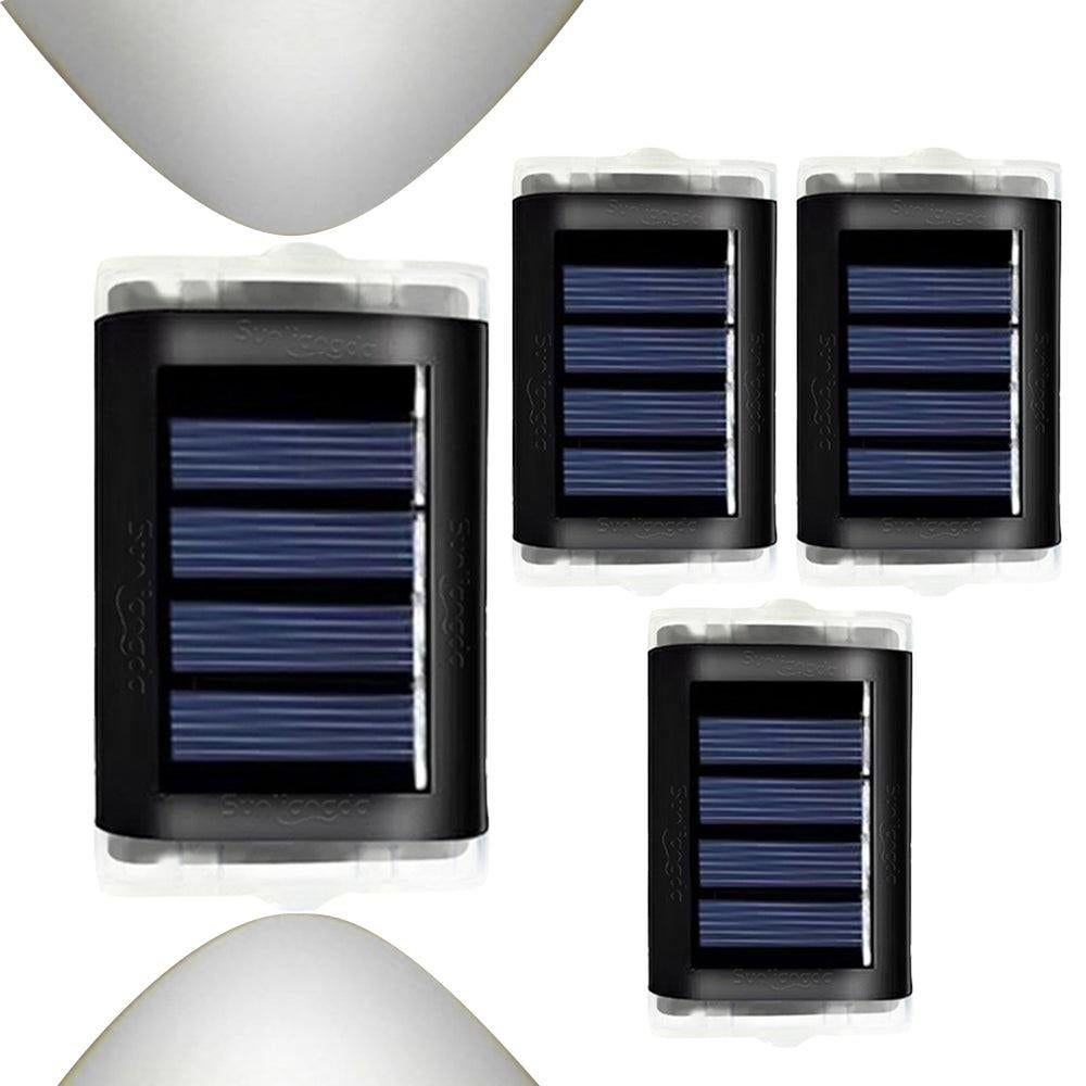 Trani Solar Fence Lights, White, 4 Pack