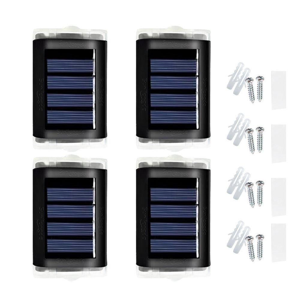Trani Solar Fence Lights, White, 4 Pack