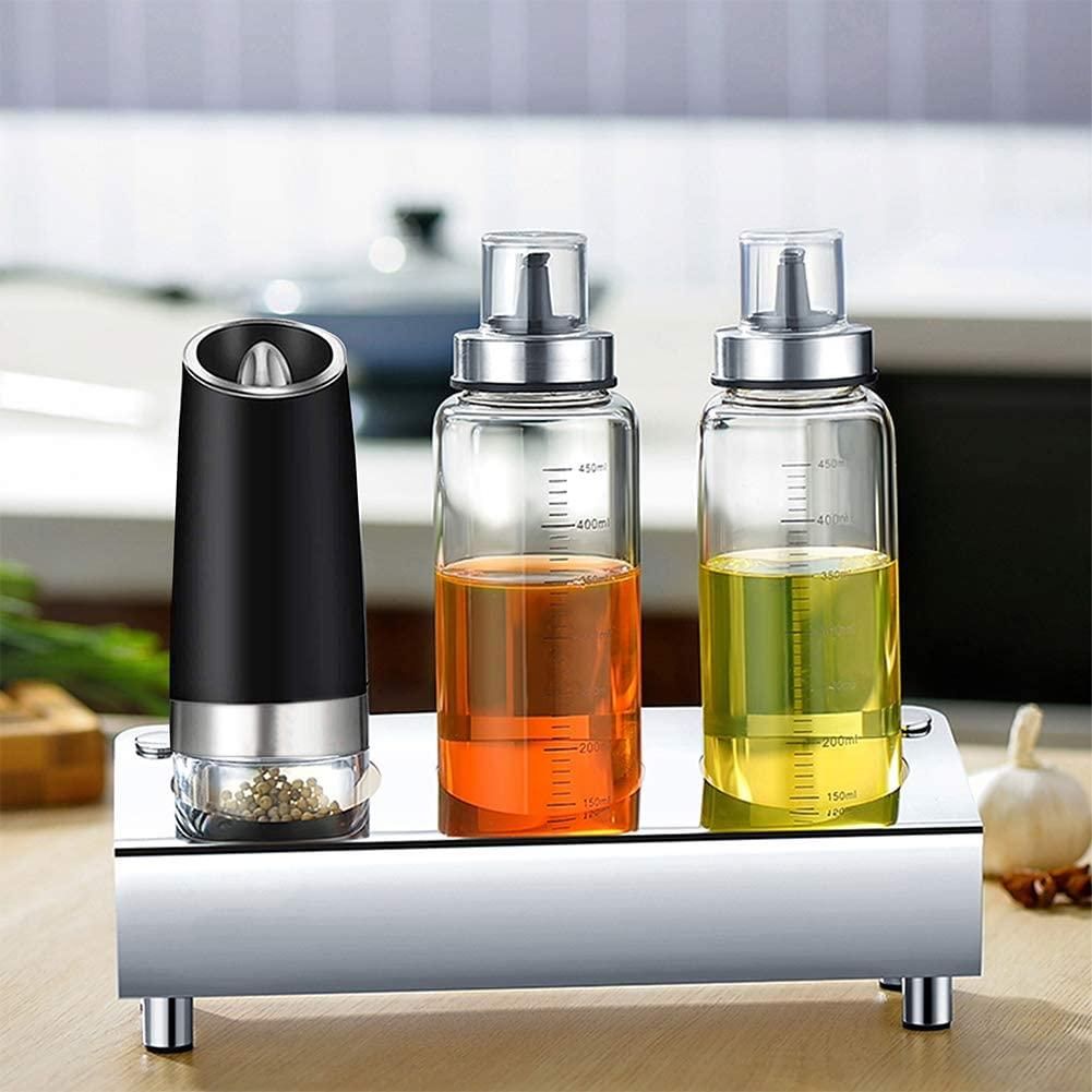 Taormina Salt and Pepper Grinder Set, Electric Gravity, Stainless Steel, Black, 2pcs