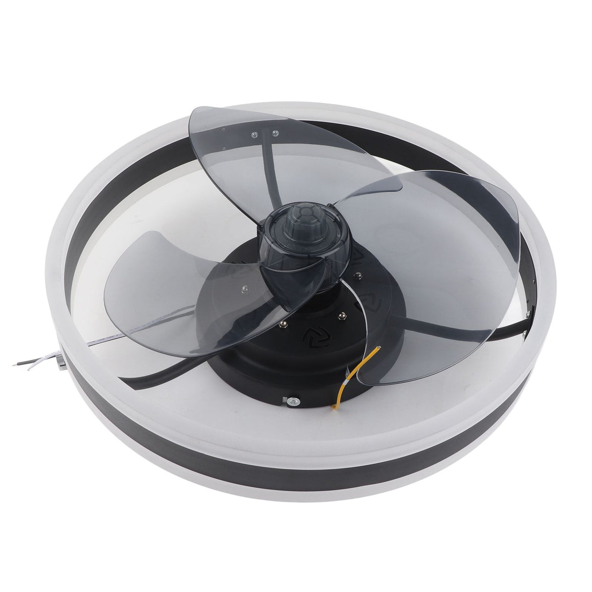 Ceiling fan light illuminated in cool 6500K colour temperature