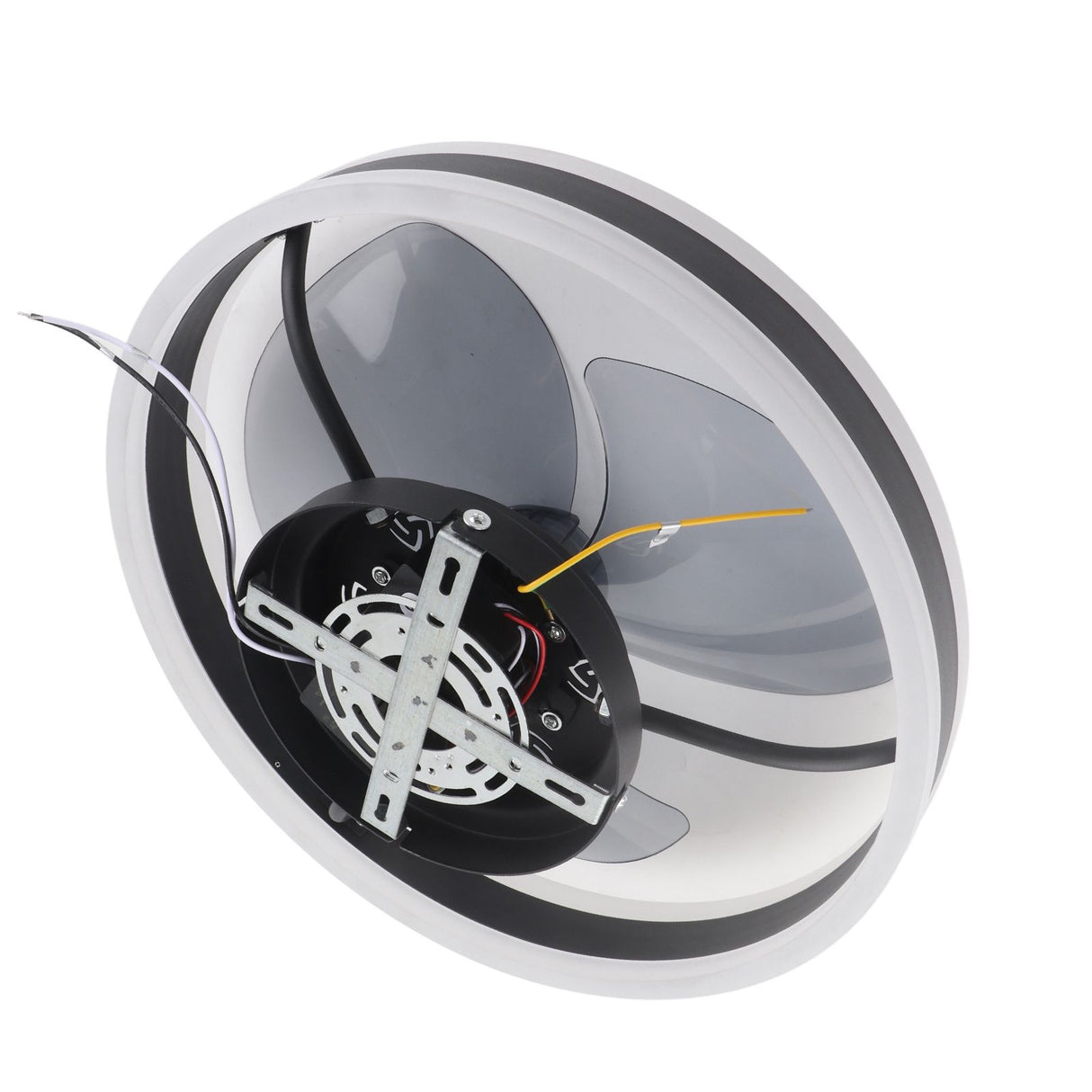 Package contents of the ceiling fan light including remote, S hook and screws