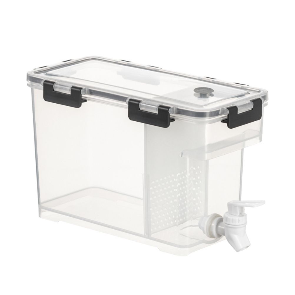 3.5 litre clear plastic drink dispenser with front tap and lift off lid