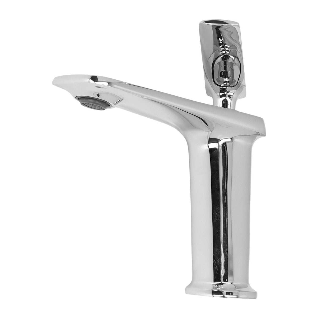 Copper basin mixer tap fitted at a kitchen sink