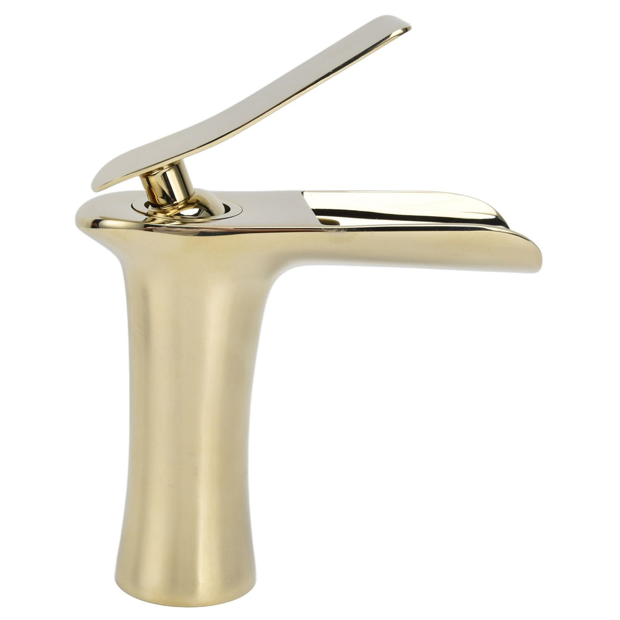 Basin mixer tap in use with water running into the basin