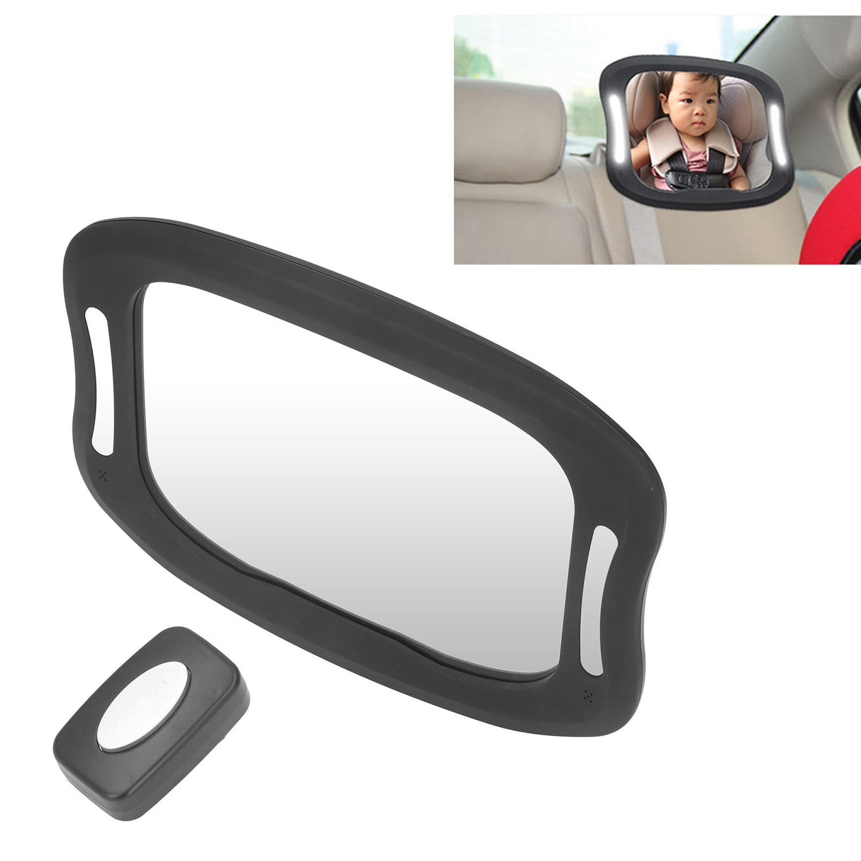 Baby car mirror with LED light and remote control
