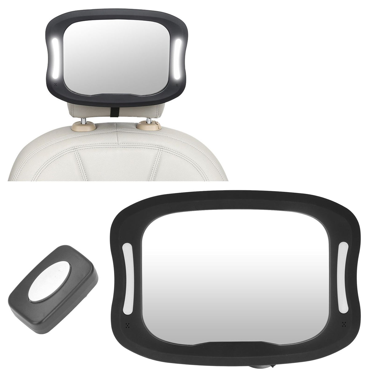 Baby car mirror with LED light and remote control