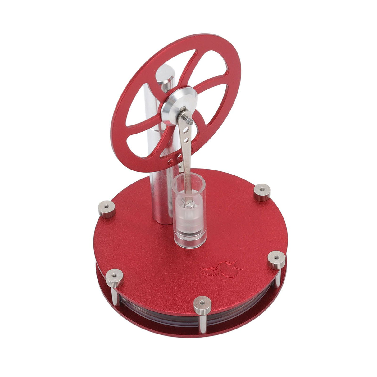 Stirling engine running on a cup of hot water