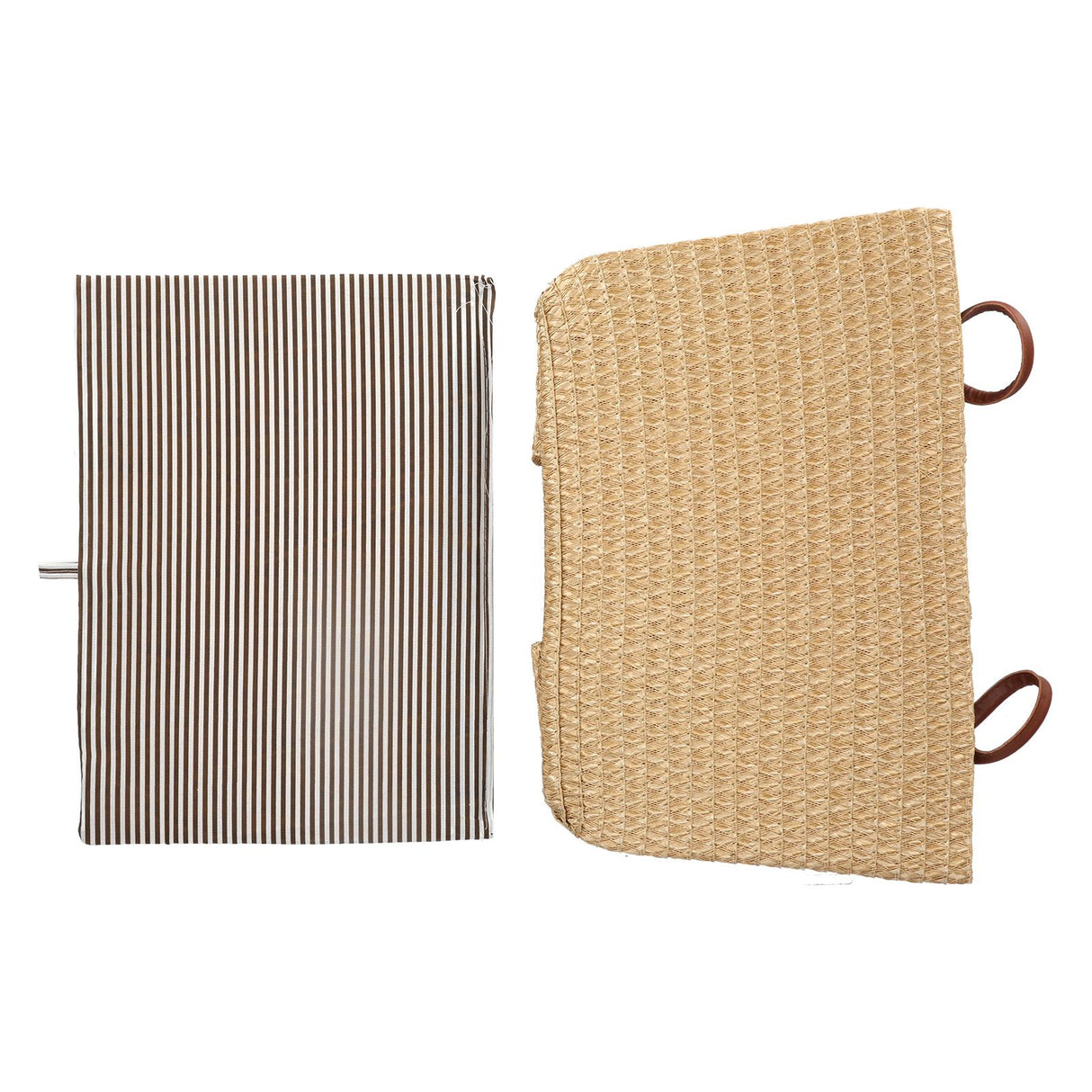 Pale yellow collapsible fabric storage basket - view 1