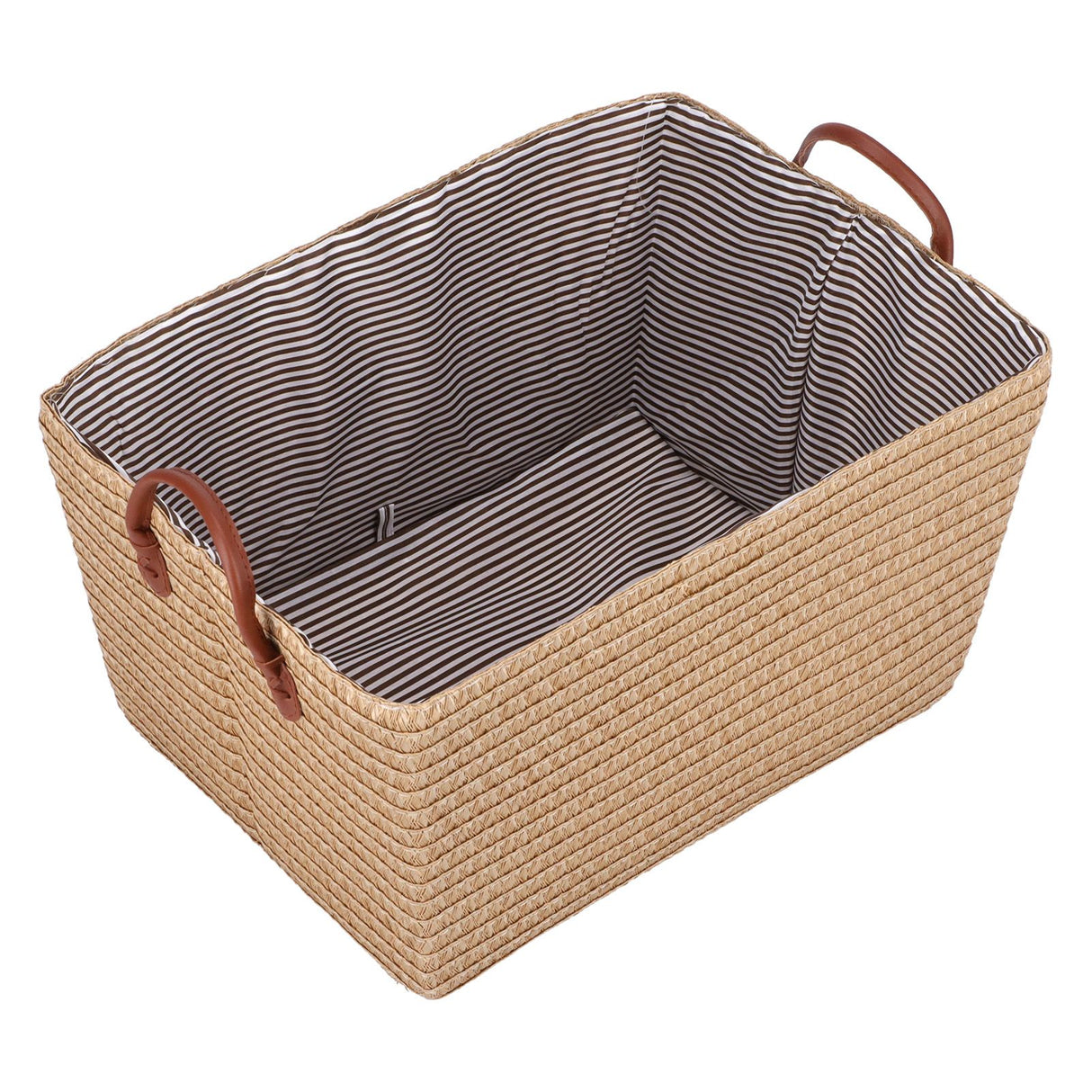 Pale yellow collapsible fabric storage basket - view 3