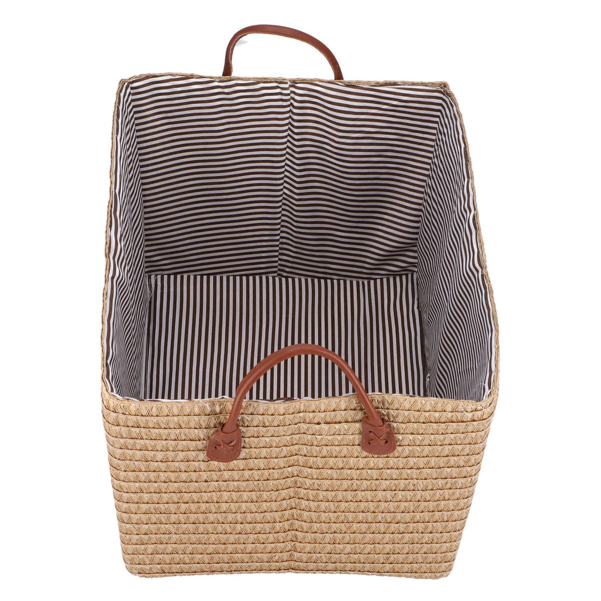 Pale yellow collapsible fabric storage basket - view 4
