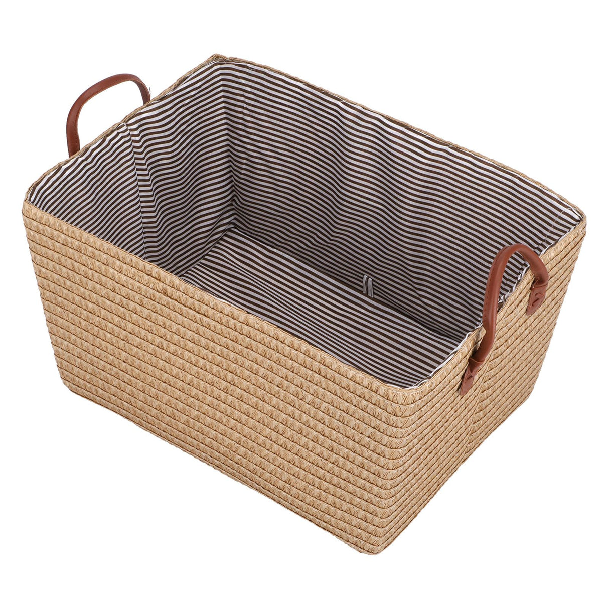 Pale yellow collapsible fabric storage basket - view 5