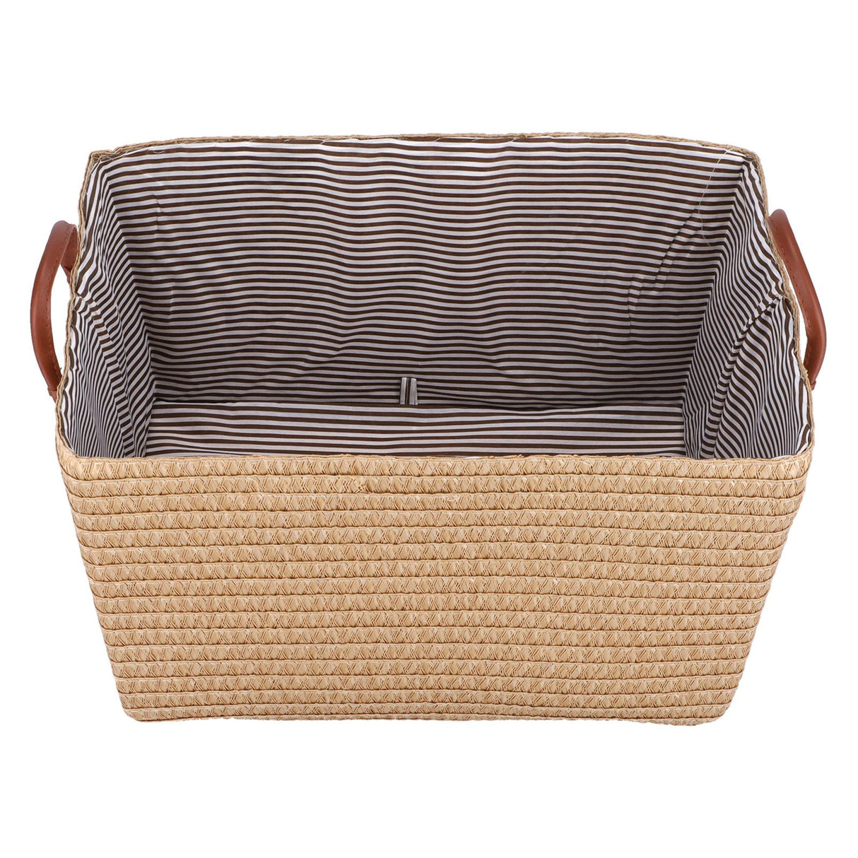 Pale yellow collapsible fabric storage basket - view 6