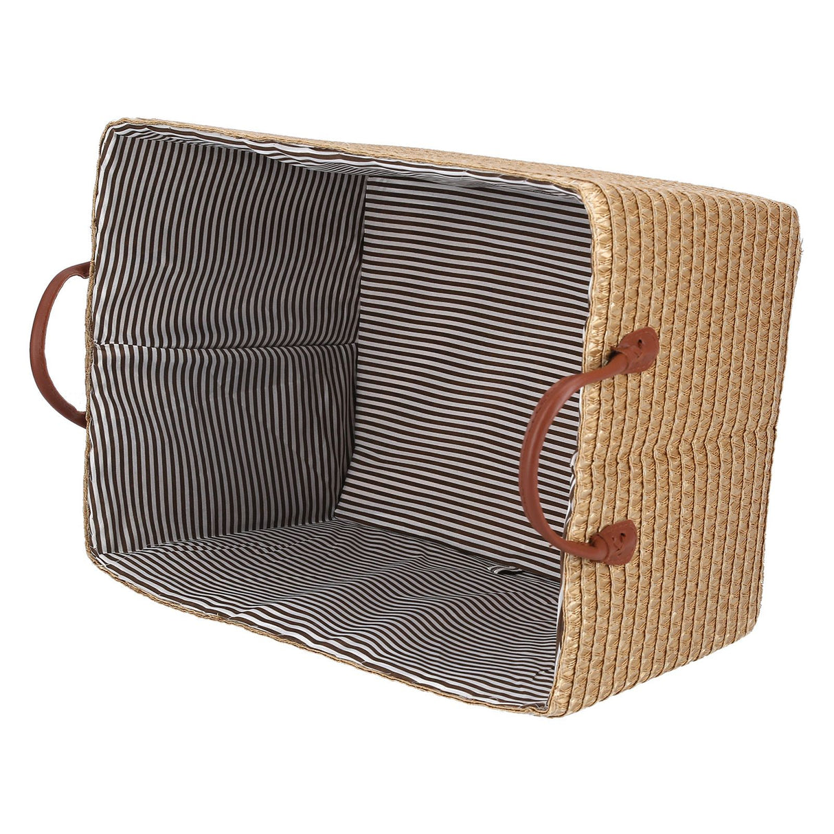 Pale yellow collapsible fabric storage basket - view 7