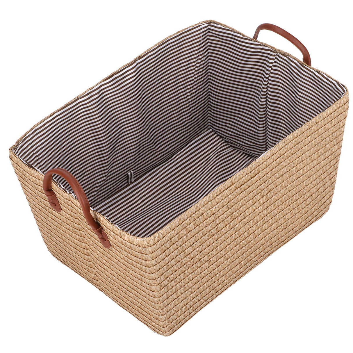 Pale yellow collapsible fabric storage basket - view 8