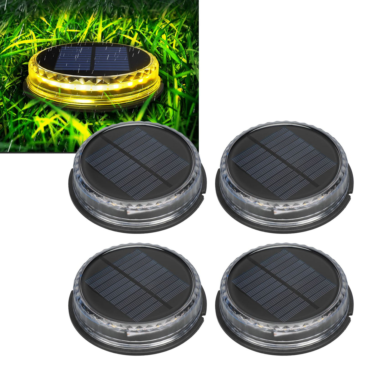 Solar Lawn Lights, Warm White 4 Pack