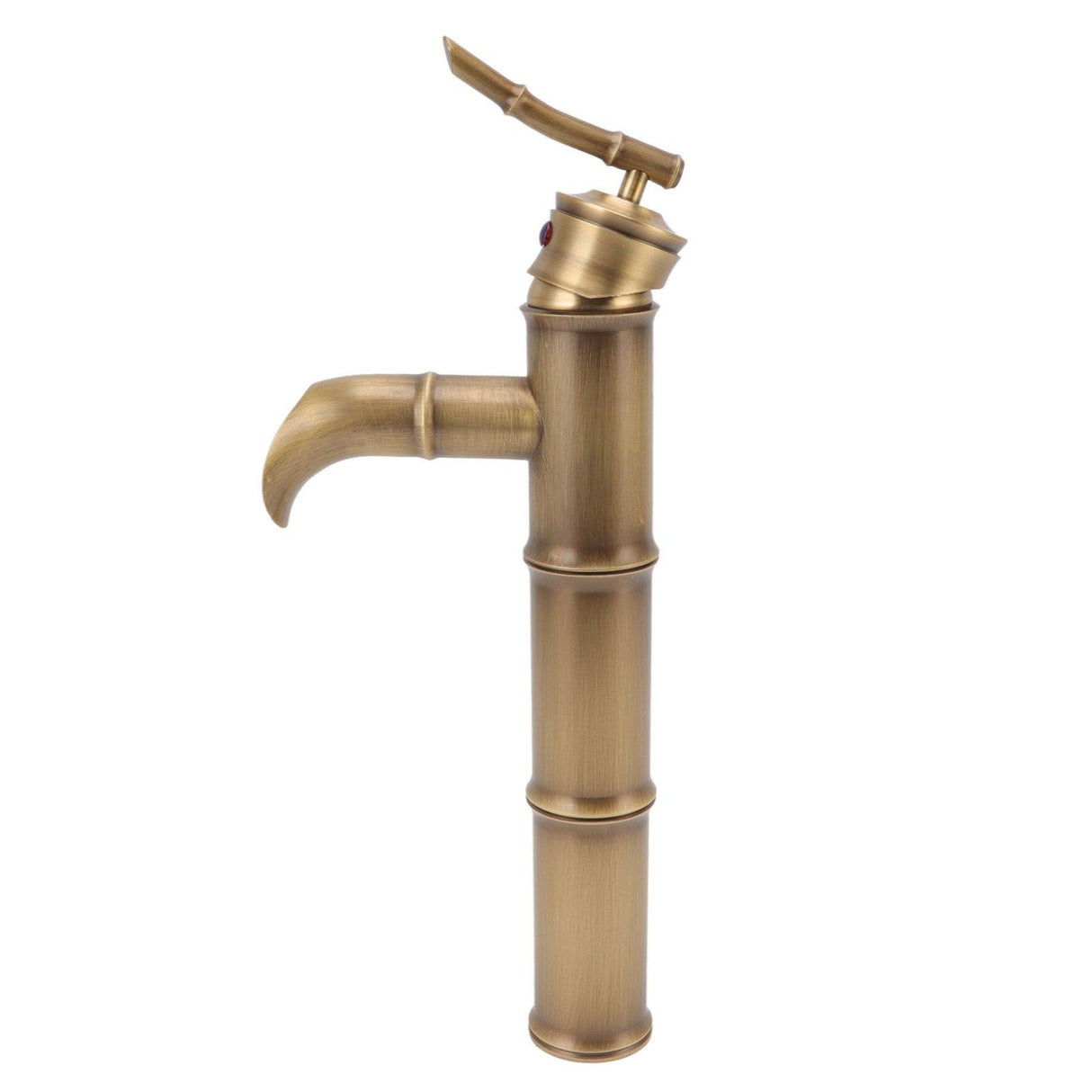 Side profile of the three section bamboo joint copper basin mixer