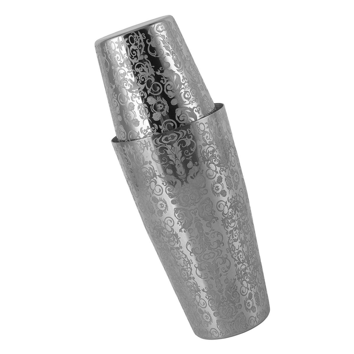 Poowong silver stainless steel cocktail shaker set on a home bar