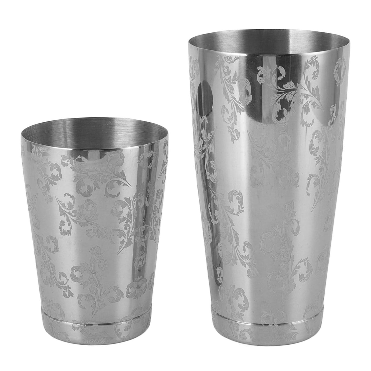Hampton silver stainless steel cocktail shaker on a home bar