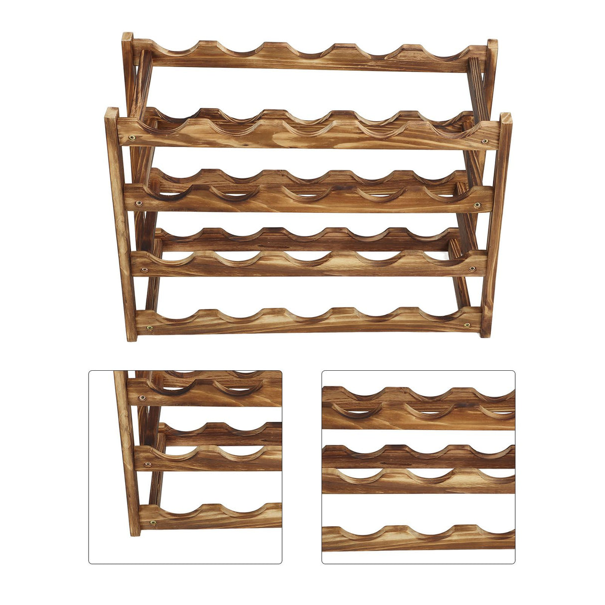 20 bottle 4 tier timber wine rack
