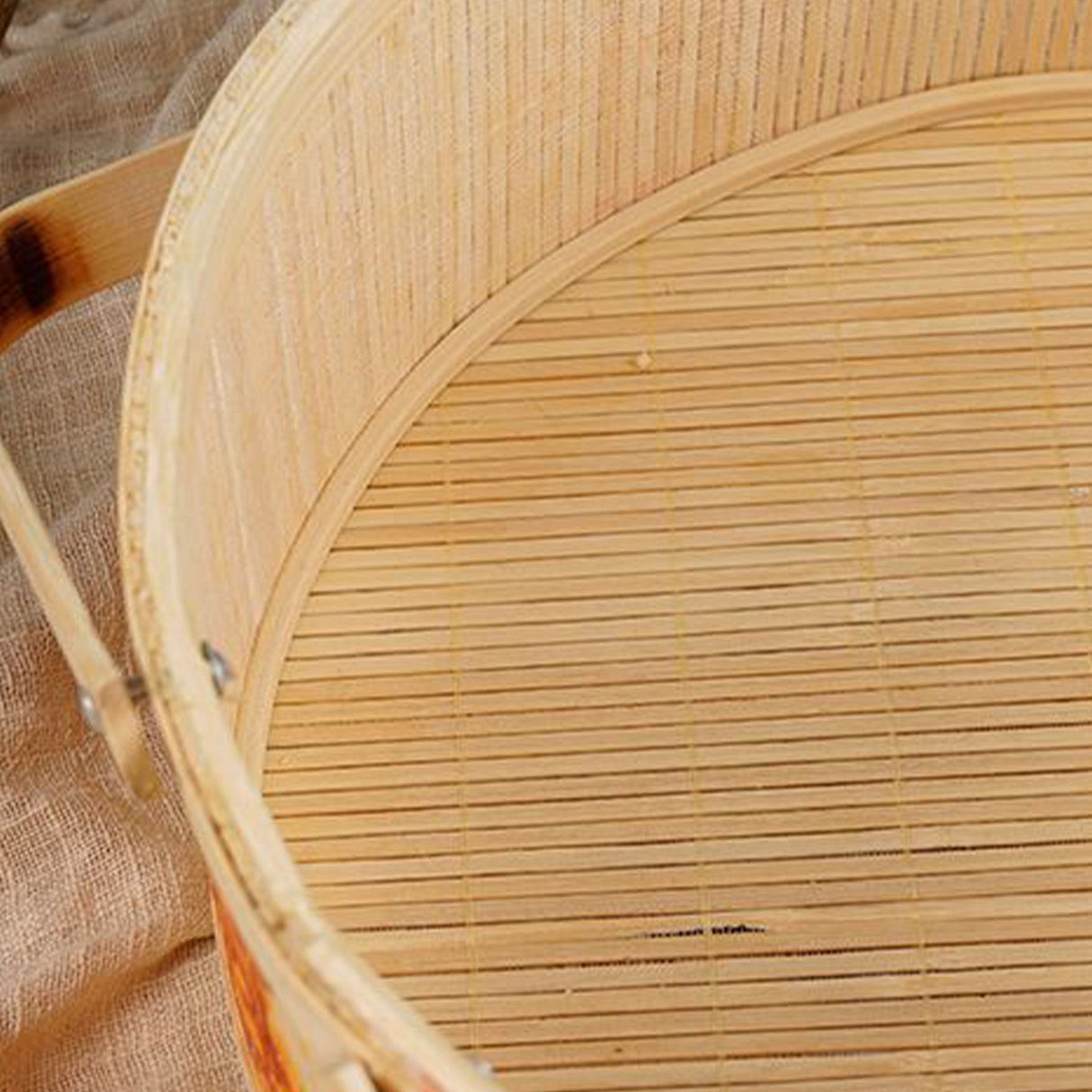 Woven rattan basket weave detail