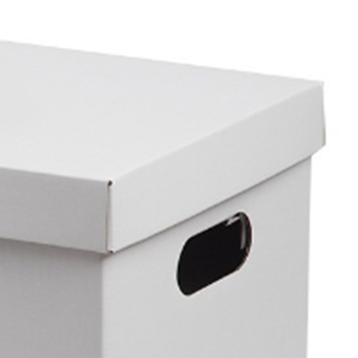 Cardboard storage box cut out carry handle