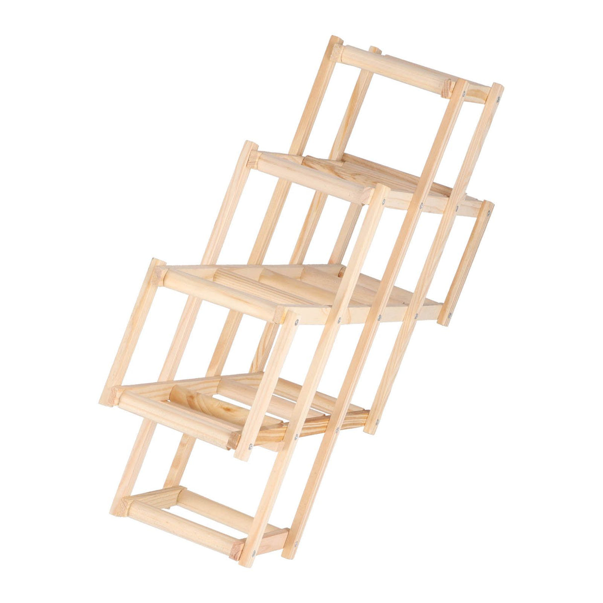 Foldable Wine Rack 10 Bottle Pine Wood Natural view 9