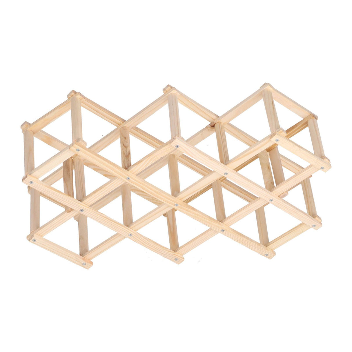 Foldable Wine Rack 10 Bottle Pine Wood Natural view 13